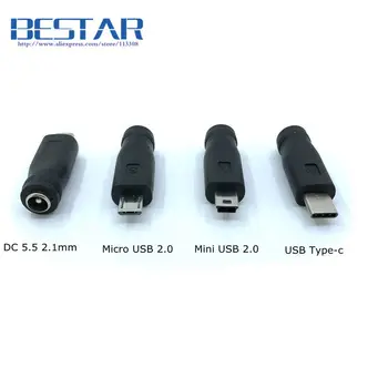 5 vdc 5,5 * 2,1 мм Жак захранване USB 3,1 Type C USB-C Type-c 5,5 mm * 2,1 мм Mini USB & Micro USB Адаптер за постоянен ток