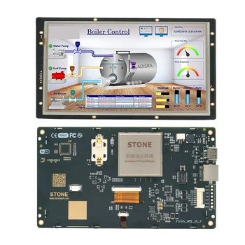 3,5-10,4 инчов последователен модул LCD дисплей HMI със сензорен екран + RS232 RS485 UART TTL + софтуер за проектиране на GUI за Arduino RPI