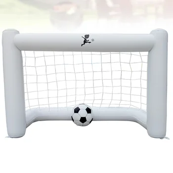 надуваеми футбол порта на 160 cm, с мрежа, надуваеми футболни врата, плаващи футбол порта (1 бр. врата + 1 бр. футболен бял)
