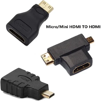 Мини/Микро HDMI мъжки HDMI-съвместим със стандарта HDMI-съвместим женски удлинителем адаптер конвертор за HDTV преносим компютър PS5