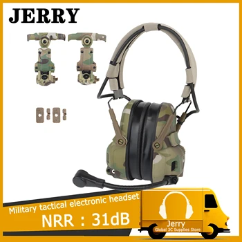 Тактическа слушалките с адаптер за закрепване на каска, защита на слуха, слушалки за връзка, меки звукоизолирующие слушалки, NRR: 31 db