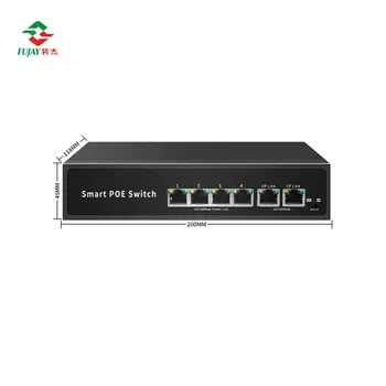 4 порта 10/100 М PoE + 2 порта 100 м Ethernet Uplink AI промишлен switch poe
