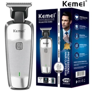 Електрическа машина за подстригване на коса Kemei KM-5089 от алуминиева сплав, преносима литиева батерия с голям капацитет, по-дълъг живот, USB-машина за бързо зареждане на косата