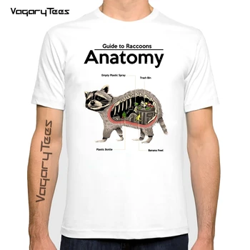 Vagarytees Анатомия на миеща мечка Мъжка тениска Животни Скъпа забавна тениска тениска с къс ръкав подарък облекло