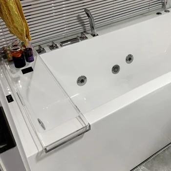 Индивидуален акрилен прозрачен рафтове за съхранение баня, лесна начална стойка за баня, басейн с колела, художествена окото, червен рафтове за съхранение