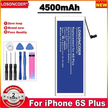 Батерия LOSONCOER 4500 mah за оригинални Apple iphone PLUS 6S, батерия 6 Plus, 5,5-инчов батерии, стикери + подарък инструменти