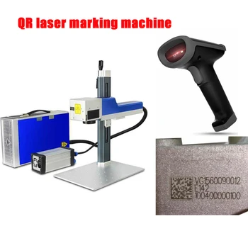 Маркиране Qr-код на оптични лазерни маркировочной машина от неръждаема стомана с мощност 20 W Принтер за печат притурки лазерна standalone, маркировъчна машина