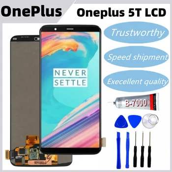LCD дисплей за Oneplus 5T A5010 LCD сензорен дисплей, дигитайзер, стъкло възли за One Plus 5T дисплей 1 + 5T
