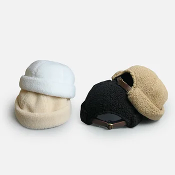 2021 Нови зимни шапки без граници, шапки от вълна от овце, дебели топли дамски мъжки улични модни шапки с черепа и пъпеш, новост