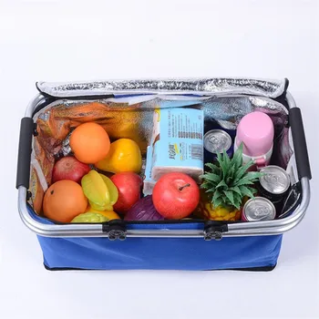 Сгъваеми чанти за пикник, къмпинг, ланча, изолирано чанта-хладилник, кошница за багаж, чанта-кутия, преносим кош за пикник на открито