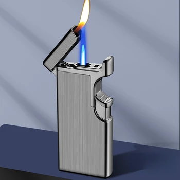 2023 Творчески запалки Magic Double Fire с директен ключа на огъня, метални надуваеми запалки, висококачествени подаръци за мъже