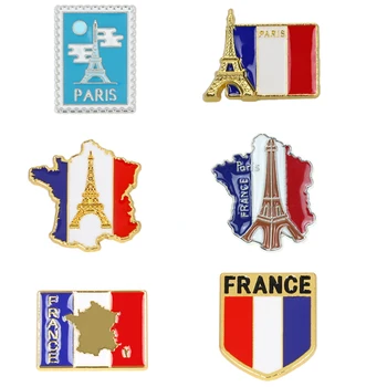 Емайлирана игла с националния флаг на Франция, Париж, Айфеловата кула, Ла Тур, Айфеловата Кула, сувенири, икона, брошки, чанти, жени за лацкана дрехи