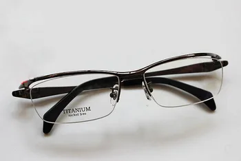 Очила от чист титан, ультралегкая, не предизвиква алергии полукадровая дограма от късогледство, мъжки рамки за очила, модни рамки за бизнес точки 1153