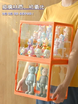 Багажник за изложбата на стоки ръчно изработени, със стъклен капак, прахоустойчив, гардероб, кукла със стълби, кутия за показване