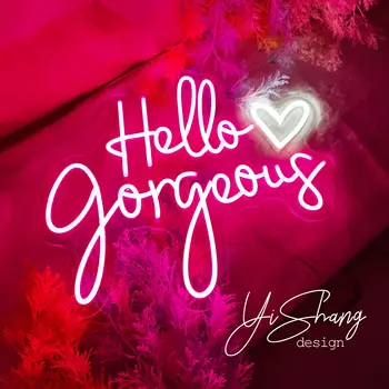 Поръчка На неонова реклама за Hello прекрасни led светлини стени сватба магазин прозорец на ресторанта за рожден ден украси