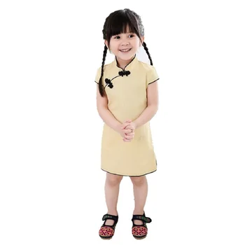 Рокля в китайски стил, дрехи за малките момичета, лятна бебешка рокля ЦИПАО чонсам чи рп