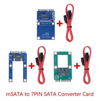 Карта конвертор mSATA-SATA Mini SATA 7-пинов адаптер за разширяване SATA Интерфейс 90/180 градуса с кабел SATA