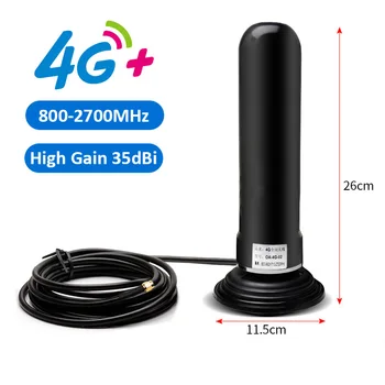 GSM 2G, 3G, 4G Антена 35dBi 800-2700 Mhz 3 Метра Кабел SMA, N Мъжки Авто 11,5 см Магнитно Закопчаване Antena Усилвател на сигнала