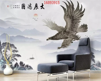 beibehang Нестандартен размер на новия китайски стил изложба Hongtu орел разпери крила пейзаж мраморни тапети, декоративна живопис w