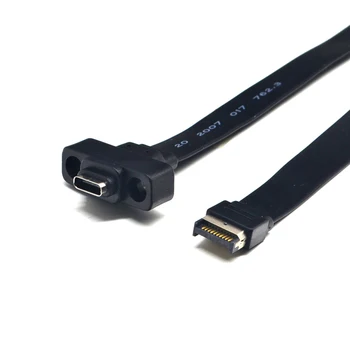 USB конектори 3.1 Удължител на Предния панел от тип E до тип C Gen 2 10 Gbit/с Вътрешен Кабел-Адаптер с 2 Винта 30 см/50 см/80 см