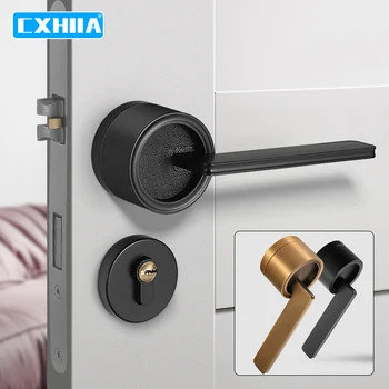 CXHIIA Европейския тъпо автоматично заключване на вратите от с сплав, обикновен черен система за заключване на вратите, американска дървена врата, магнитен противоугонный заключване