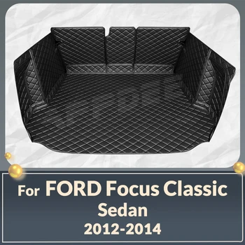 Автоматично подложка за багажника с пълно покритие за Ford Focus седан 2012-2014, 13 накладки на багажника, аксесоари за защита на купето на товарен подложка