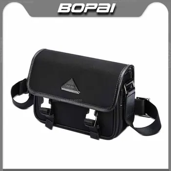 Мъжки многофункционална чанта BOPAI, водоустойчива чанта за месинджър е с голям капацитет, ежедневни реколта чанта, бизнес работна чанта