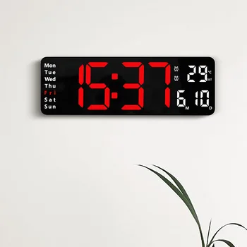 13-инчови минималистичные часовници за всекидневна с двойна употреба, на няколко групи аларми, е един и същ температурата на един екран всяка седмица
